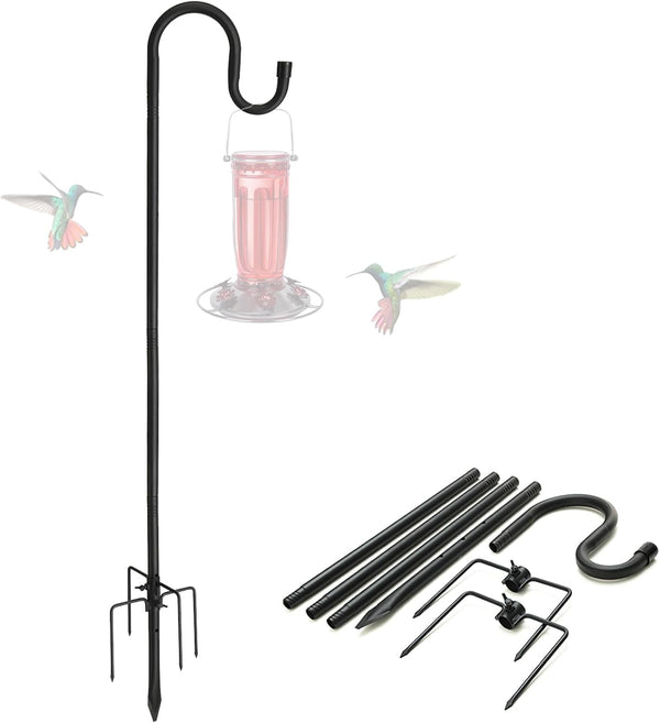 Feblomst Shepherds Hooks, 78" Bird Feeder Pole for Outdoor, 4/5 Thick Hummingbird Feeders