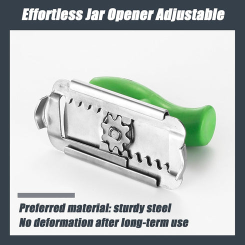 Jar Opener for Weak Hands, Adjustable Stainless Steel Can Opener for Seniors, Hassle-Free Lid Opener (Green)