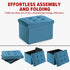 17x13x13in(Blue) LINMAGCO Storage Ottoman Folding Foot Stool Velvet Foot Rest with Padded Modern Ottoman with Storage