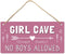 Girl Cave Sign, Teen Girls Room Decor, 12 * 6 Wall Hanging Decoration, Girls Only No Boys Allowed for Bedroom