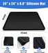 Mini Fridge Mat 24" x 24" with 0.8" Convex Edge, Silicone Floor Protector for Air Conditioner, Prevents Water Leakage