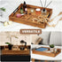 17x13'' 2 LotFancy Large Ottoman Tray for Living Room, Wood Serving Tray with Handles, Home Dcor for Coffee Table
