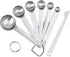 Upgrade Stainless Steel Measuring Spoons Set, 6 Pcs with Bonus Leveler, Etched Markings for Dry and Liquid, Fits Spice