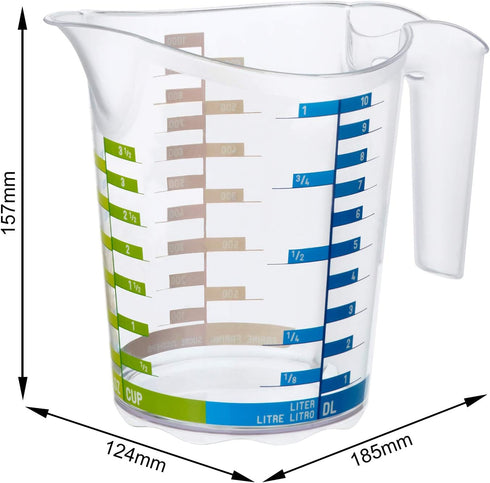 Domino Measuring Cup 1L, Plastic (PP) BPA-free, Transparent