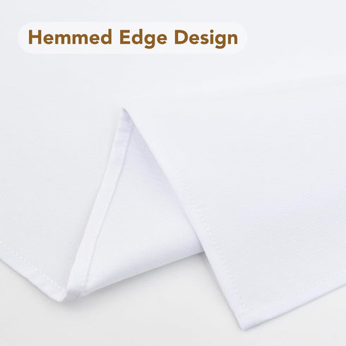 24x24 inch, NEWISHER White Square Tablecloth Heavy Duty Polyester Fabric Table Cloth, Washable Solid Reusable Table