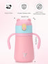 Raki Venus 12oz Kids Insulated Water Bottle Double-Wall Vacuum Kids Water Bottle with Hygiene Silicone Straw
