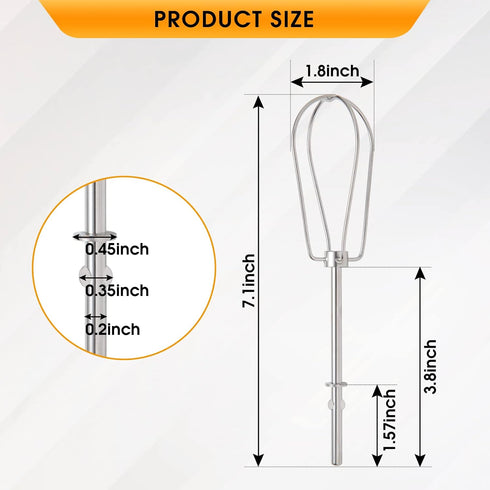 Hand Mixer Beaters that works with KitchenAid KHM5APWH7 by Aoheke