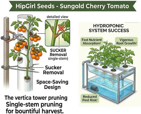 HipGirl 10ct Pods:10ct Sweet Orange Sun Gold Cherry Tomato Seeds for Planting.Non GMO Garden Seeds for Planting
