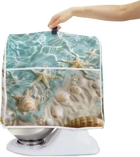 Beach Theme Stand Mixer Cover for Kitchen Aid Mixers Accessories, Mixer Cover for Stand Mixer with Pockets, Suitable for Kitchen Mixer Cover