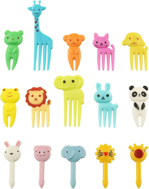 Tegg 30PCS Cute Animal Bento Decoration Food Picks Forks Skewers for Lunch Box Mini Cartoon Toothpicks