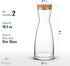 Set Set 2-18.5 oz Bormioli Rocco Ypsilon Glass Carafe with Cork Tops, of Contemporary Juice Containers & Drink