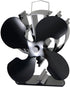 VODA 4-Blade Heat Powered Stove Fan for Wood Burner, Increases Warm Air by 80%