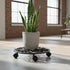 12" 1 Comfy Hour Cast Iron Plant Caddy with Wheels, Heavy Duty Rolling Flower Pot Stand, Decorative Victorian Style