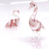 Hand Painted Flamingo Miniature Figurines Collectible Glass Art Bird Decor (2 Red White)