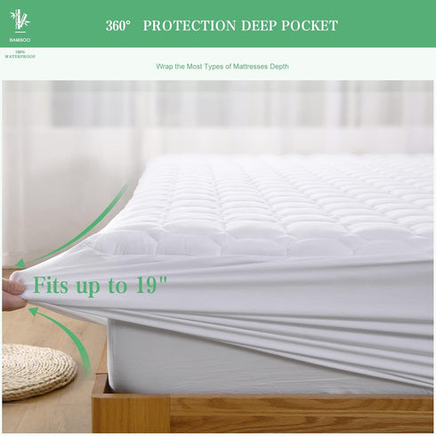 UNILIBRA Waterproof Mattress Protector Twin XL Size, Deep Pocket Cover Fit up to 6''-19'', Breathable Soft Filling