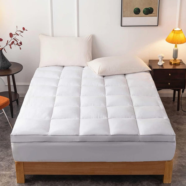 DROVAN Queen Size Mattress Topper, Extra Thick Pillow Top Deep Pocket Cooling Mattress Pad Cover