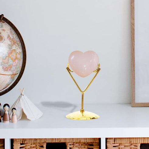 Kichvoe Metal Display Stand Holder Display Easel Stands for Gemstones Minerals Agate Slabs Plates Rock Seashell Sphere Crystal Ball Eggs Crystals Collectibles Golden