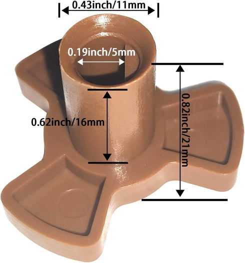 Microwave Oven Turntable Coupler with"D" Port Microwave Oven Turntable Roller Guide Support (Shaft Length: 0.63 inch / 16mm)