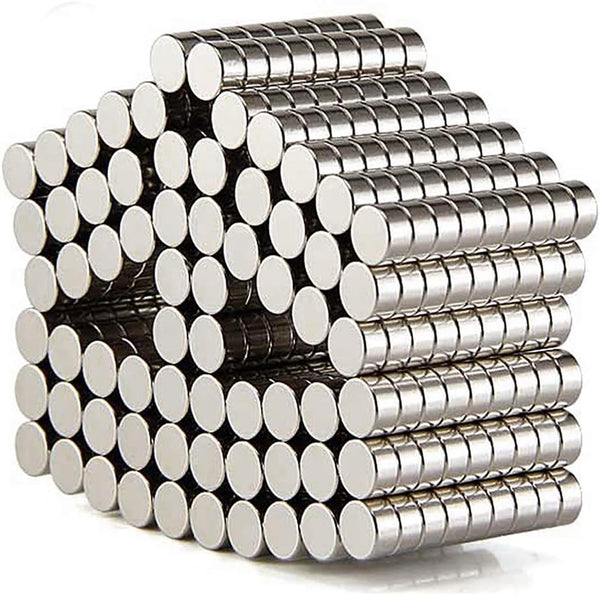 DIYMAG 200PCS Premium Brushed Nickel Refrigerator Magnets, Silver, 6X3 mm