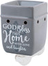 Elanze Designs God Bless This Home with Love, Grey Stoneware Electric Plug-in Wax Tart Warmer