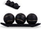 LCCCK Decorative Tray with Balls Set, Black Gold Decor Orbs TV Stand,