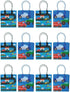 Tiny Mills Cars Fire Trucks Transportation Party Favor Bags, Pack of 12 Treat Bags with Handles for Toddler Birthday