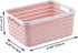 Plastic Storage Bin Baskets, Toilet Paper Basket for Bathroom, Plastic Organizer Shower Caddy with Handles for Living Room (Small Pink 2 pack)