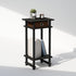 1-Pack, Furinno Turn-N-Tube Tall Nightstand with Bin, Plastic Poles, Espresso/Brown
