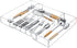 NIUBEE Expandable Kitchen Drawer Organizer for Flatware, Clear Acrylic Adjustable Silverware Tray with 9 Compartments