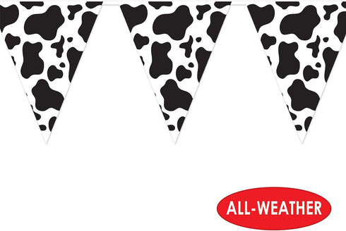 Cow Print Pennant Banner, Party Accessory (1 Count)