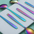 Berglander Rainbow Teaspoon, Stainless Steel Dessert Spoon with Colorful Titanium Plating, 6.5 Inches, Pack of 6