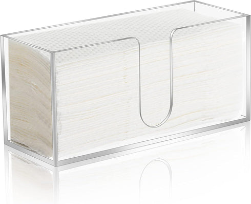 AFOROEOA Acrylic Countertop Paper Towel Dispenser, Clear Trifold Napkin Holder, Suitable for Z-fold,