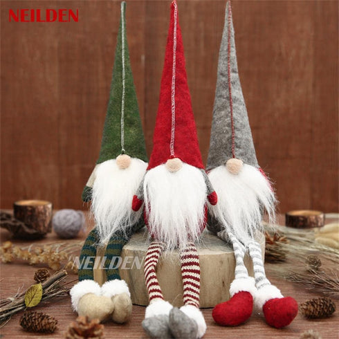 3pcs Christmas Decoration Long Legs Rudolph Doll, Holiday Gift for Children, Hotel Mall Window Decor