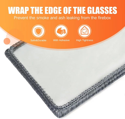 Self Adhesive Stove Window Glass Gasket Tape, 1" width 72" Length for Stove and Fireplace Window Glass