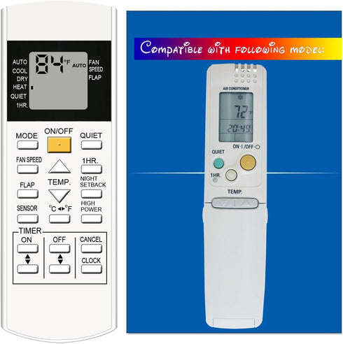 Replacement Air Conditioner Remote Control, CV6233198927, Work for CS-KE30NKU
