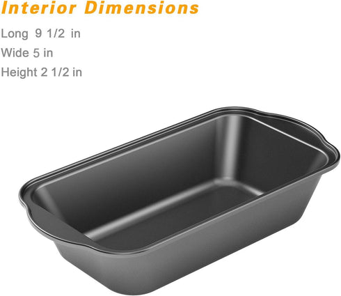 Tiawudi 3 Pack Nonstick Carbon Steel Baking Bread Pan - Large Loaf Pan, 9 1/2" x 5"