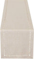 Grelucgo Handmade Hemstitched Rectangle Table Runners, Beige 14x36 inch Dresser Scarves