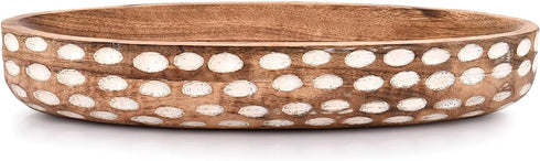 NIRMAN Mango Wood Decorative Bowl for Table Centerpiece Dining Living Room Home Kitchen Décor (14" x 6" x 2.3") by NIRMAN