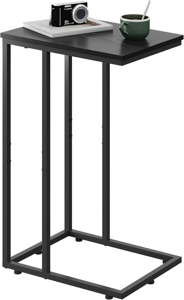 WLIVE Black Side Table,C Shaped End Table for Bedroom, Home Office, Dorm,