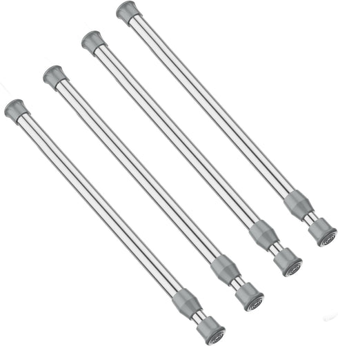 AIZESI Short Spring Tension Curtain Rod, Silver, 16"-28" (4 Pcs)