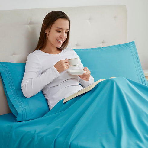 Nestl Beach Blue King Pillowcase Set - 2 Pieces, 20x40 Inches, Soft Microfiber for Comfort