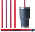 Reusable Drinking Straws with Travel Case, Made in USA, 4 Large 9.5" Straws for Hot and Cold Beverages