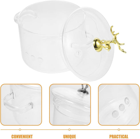 Tofficu Borosilicate Clear Soup Pot with Lid, Christmas Elk Cooking Noodle Pot, Household Kitchen Pan