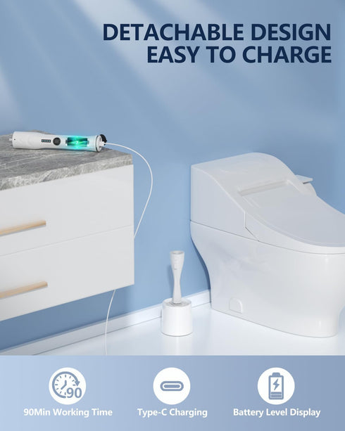 Set, 8 1 8 6 Electric Toilet Brush and Holder Leebein in Electric Toilet Bowl Cleaning Kit with Replaceable Brushes