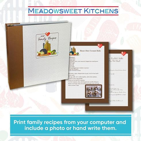 Full Size Paper Recipe Pages: Pack of 25 Sheets for Printing and Preserving Family Recipes