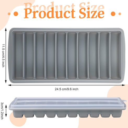 2 10-1 oz Eaasty Pieces Breastmilk Storage Container Baby Food Milk Silicone Freezer Trays with Lid Breastmilk Freezer