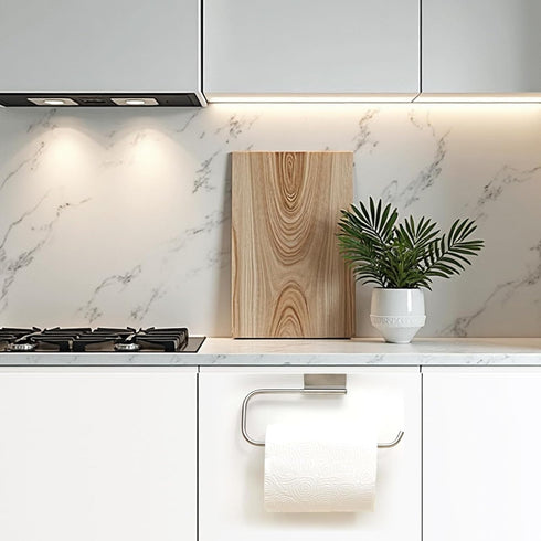 2PCS 12.4 Inches Cabinet Door Paper Towel Holder Camper Under Sink Paper Towel Storage and Dispenser for Kitchen