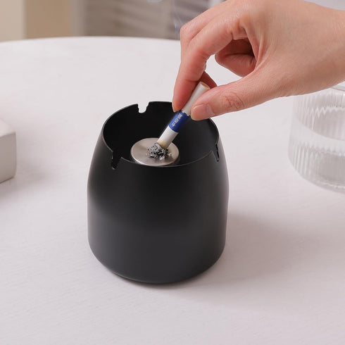 Stainless Steel Ashtray with Lid for Cigarettes, Smokeless Odorless Windproof for Home Office Outdoor Patio