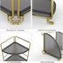 Kitchen Spice Rack Standing Shelf, 2-Tier Corner Storage Shelf, Bathroom Countertop Organizer, Gold & Black