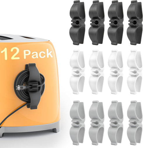 Cord Organizer for Kitchen Appliances, 12 Pack Stick On Cord Keeper for Small Appliances, Pressure Cooker, Stand Mixer